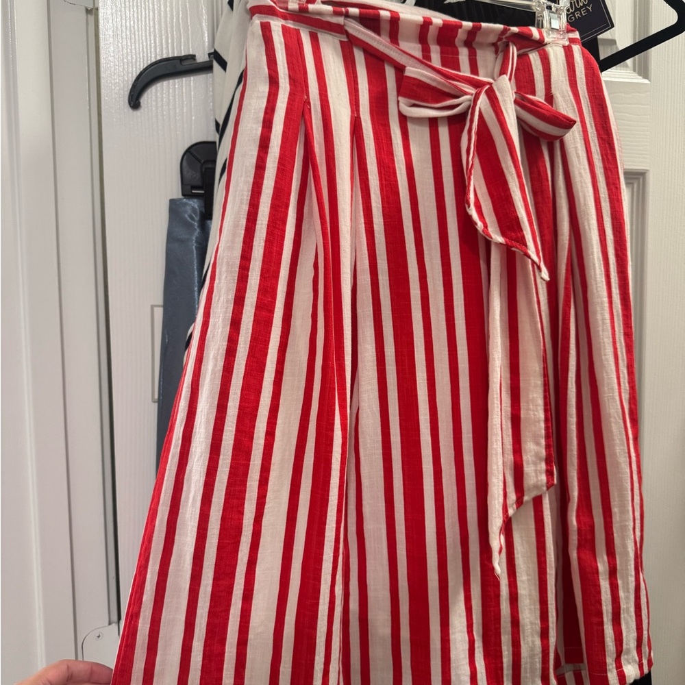 Red and White Striped Skirt
